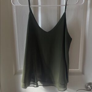 E&M Chic Olive Women's Tank Top size small s green flowy